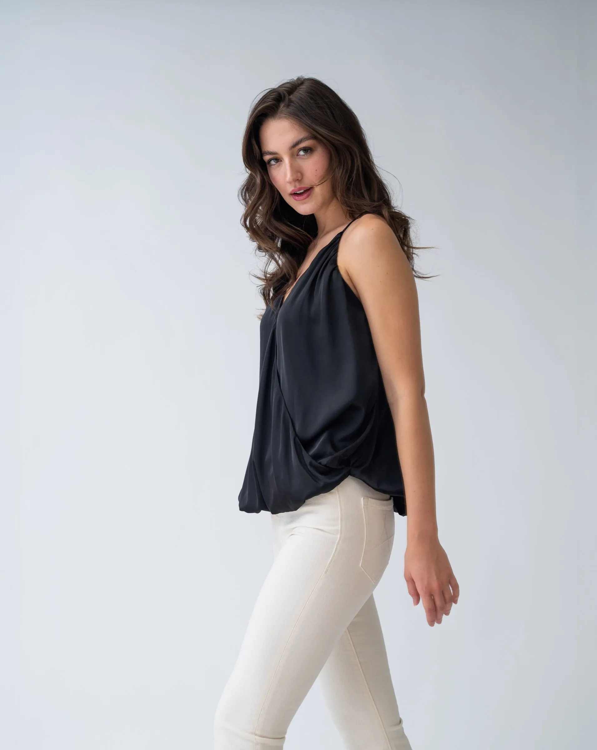 Faux Wrap Sleeveless Top