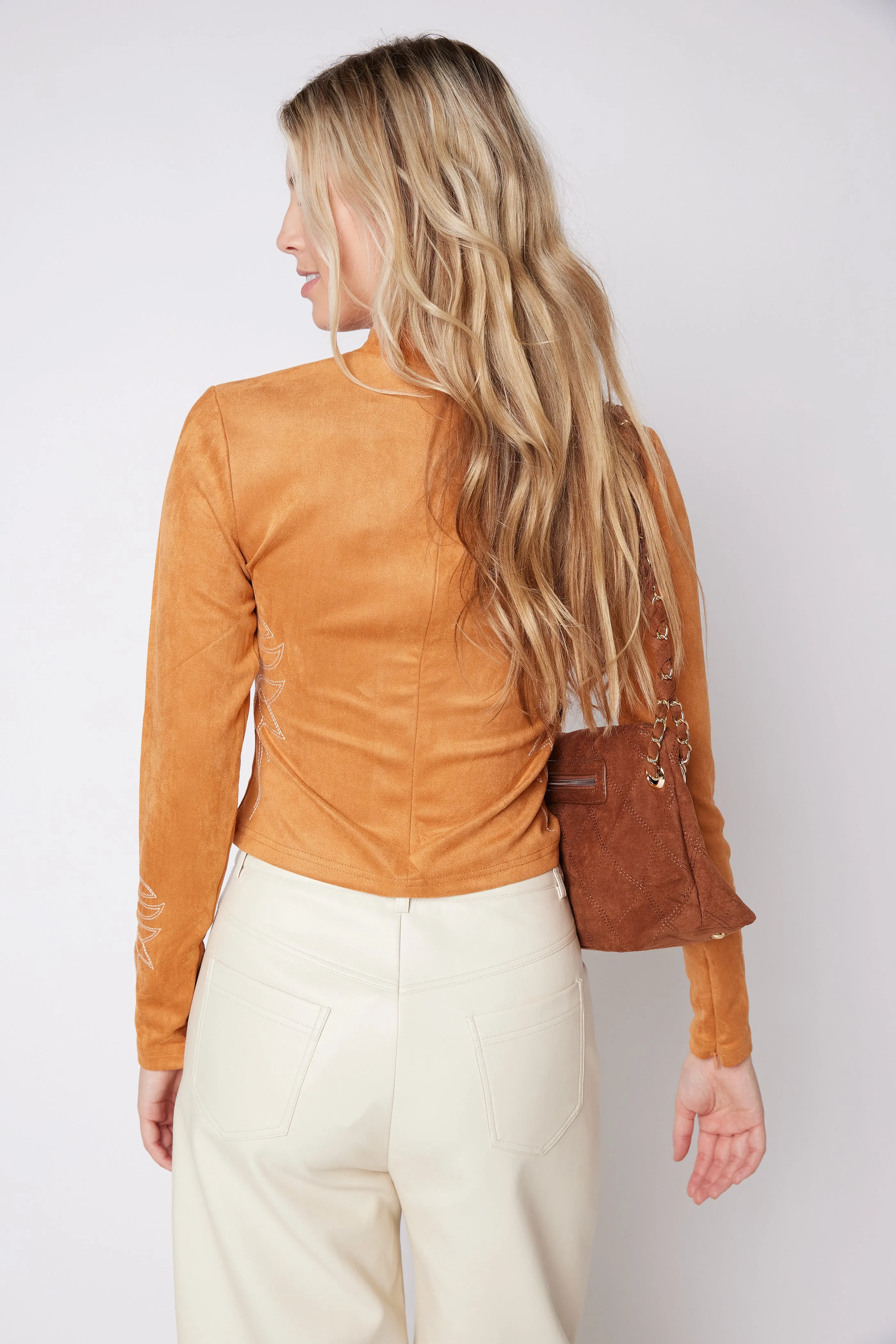 SALE - Pruitt Suede Western Style Top